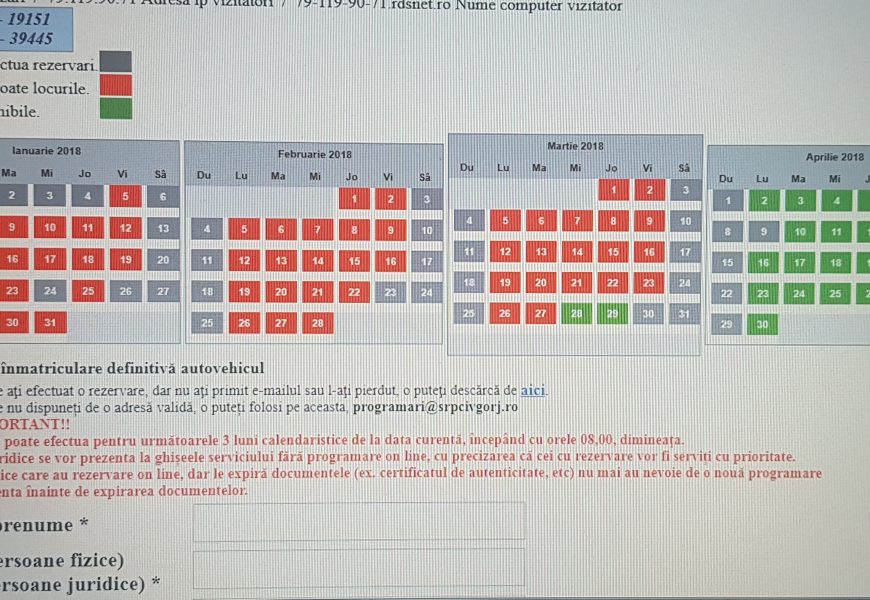 Programări peste trei luni la Înmatriculări
