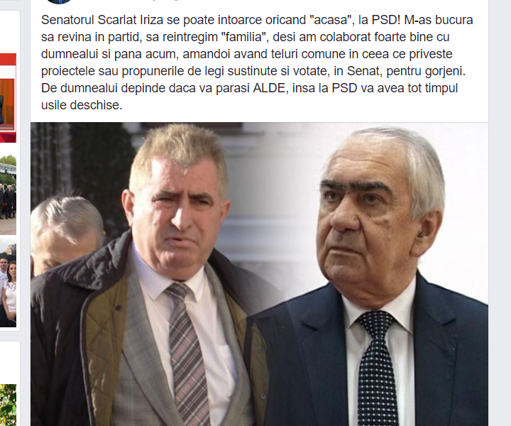 Scarlat Iriza vrea la PSD! Florin Cârciumaru îl așteaptă cu brațele deschise