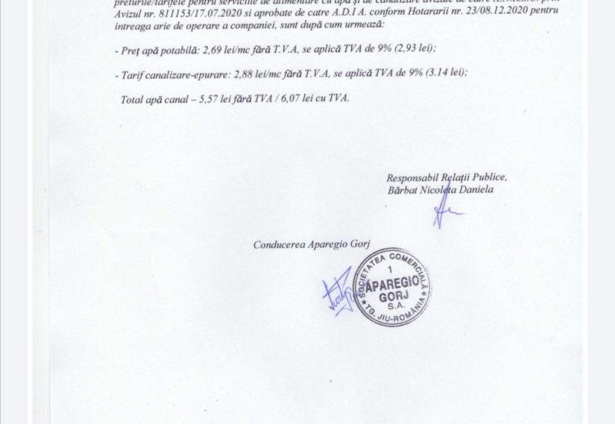 Cât trebuie să plătești acum la apă? APAREGIO a schimbat tarifele