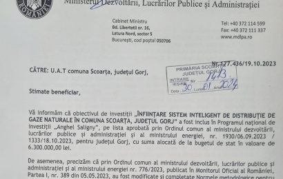 Rețea de gaze pentru Scoarța!