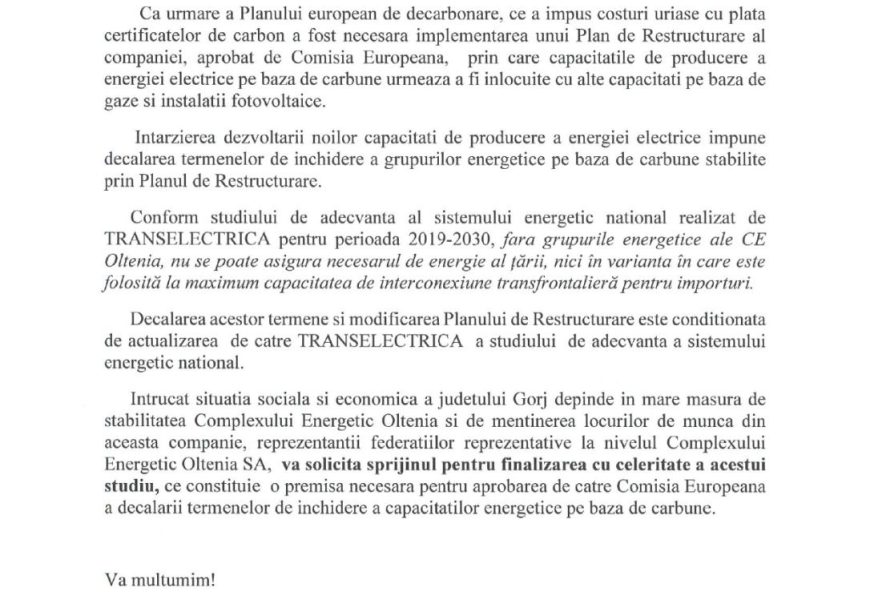 Scrisoare transmisă către Burduja 