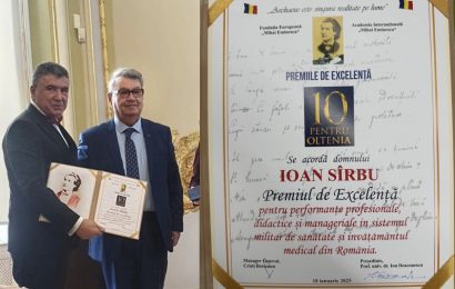 Generalul Ioan Sîrbu a primit un Premiu de Excelență