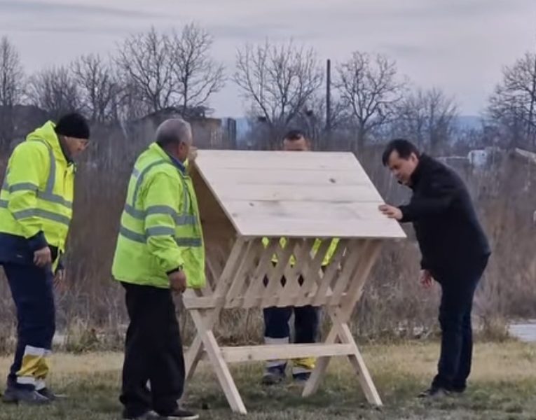 Romanescu a amplasat hrănitoare pentru căprioare în Parcul Narciselor
